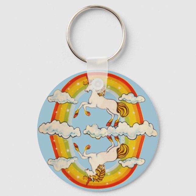 Einhorn und Regenbogen Schlüsselanhänger (Vorderseite)