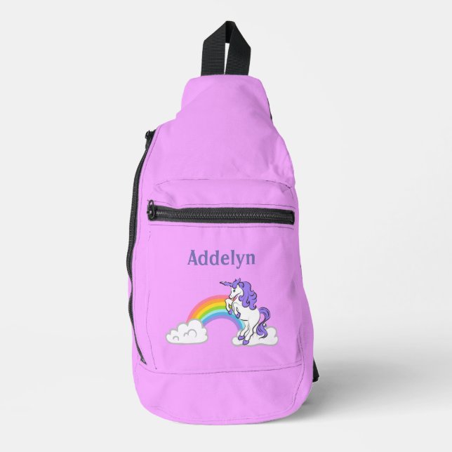 Einhorn- und Regenbogenformbeutel Crossbody Bag (Vorderseite)