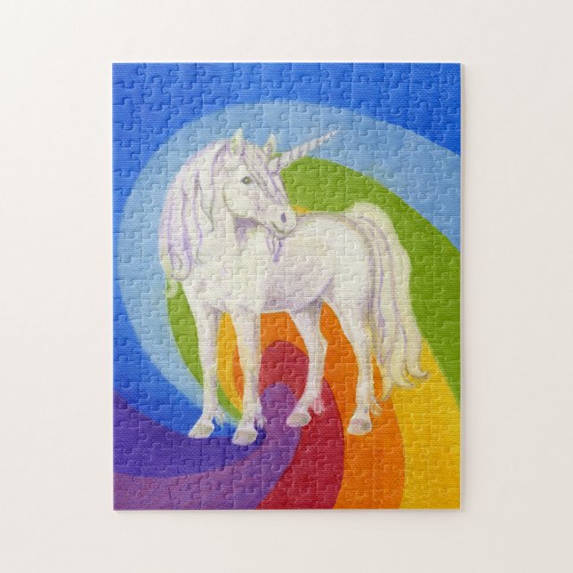 Einhorn- und Regenbogenpuzzlespiel Puzzle (Vertikal)