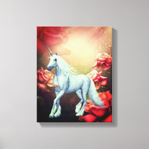 Einhorn und Rose Fantasy Horst Art Leinwanddruck