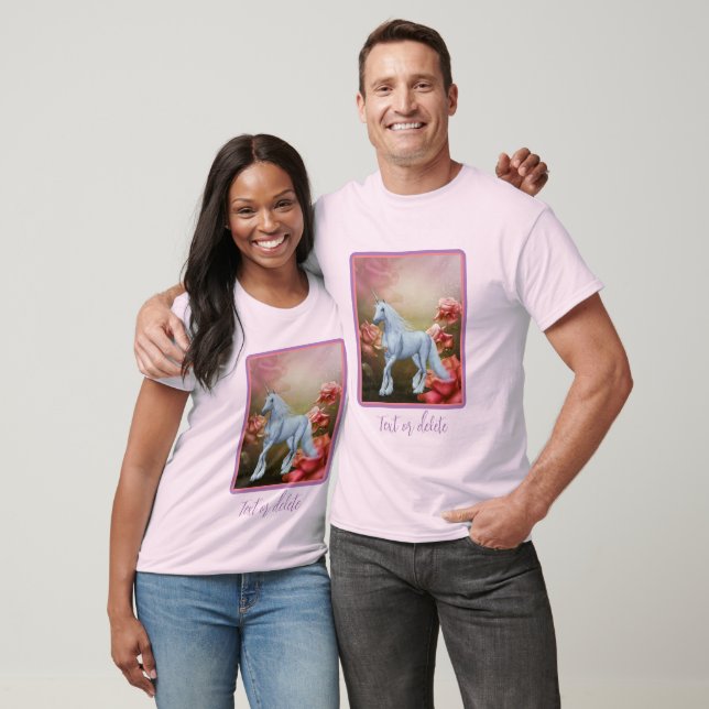 Einhorn und Rose Fantasy Horst Art T-Shirt (Unisex)