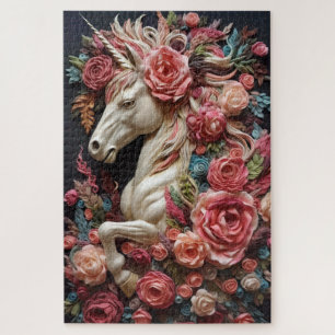 Einhorn und Rose Puzzle