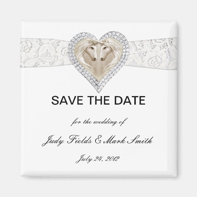 Einhorn und Spitze speichern das Datumsfenster Magnet (Vorne)