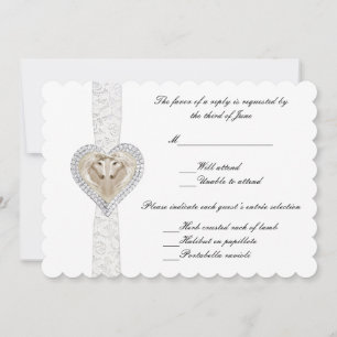 Einhorn- und Spitzen-Hochzeitskarte Einladung