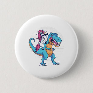 Einhorn und T-Rex Button