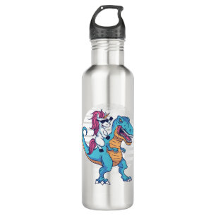 Einhorn und T-Rex Edelstahlflasche