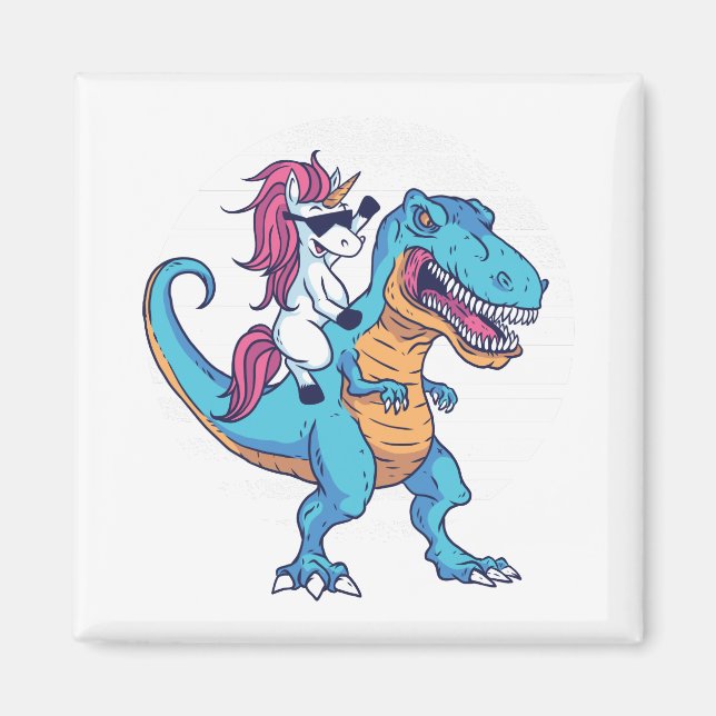 Einhorn und T-Rex Magnet (Vorne)