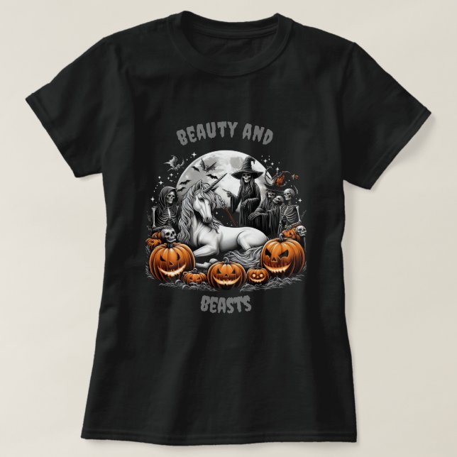Einhorn und Tiere. T-Shirt (Design vorne)