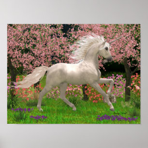 Einhorn und Wald Poster