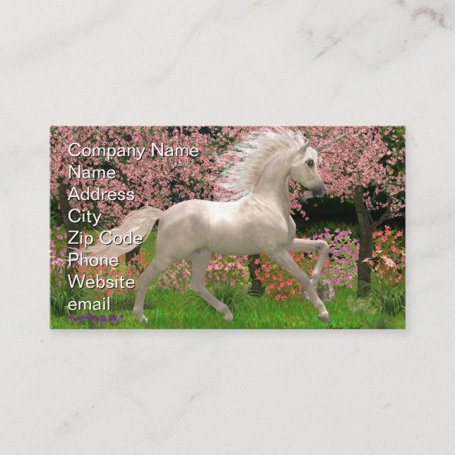 Einhorn und Wald Visitenkarte (Vorderseite)