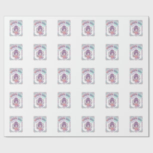 Einhorn-Unordentlicher-Bun-Einhorn-Mama-Retro-Stil Geschenkpapier