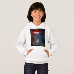 Einhorn unter UFO-Regenbogenbeam am Night, ZKoA Hoodie