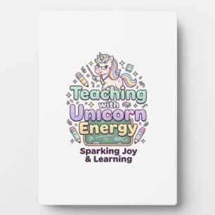 Einhorn-Unterricht mit Einhorn-Energie Fett-Typogr Fotoplatte