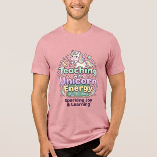 Einhorn-Unterricht mit Einhorn-Energie Fettgedruck Tri-Blend Shirt