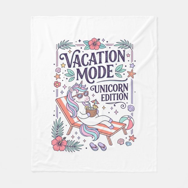 Einhorn Urlaubsmodus Einhorn Edition Süße App Fleecedecke (Vorderseite)