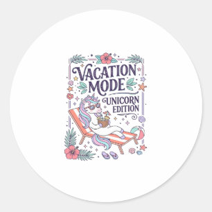 Einhorn Urlaubsmodus Einhorn Edition Süße App Runder Aufkleber