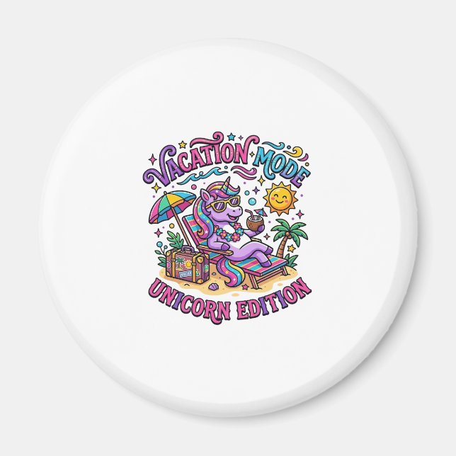 Einhorn Urlaubsmodus Einhorn Edition Werbespot P Magnet (Vorne)