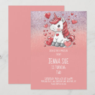 Einhorn Valentinstag Party Einladung