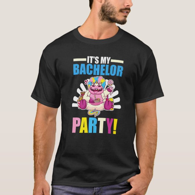 Einhorn Verlobte Groom Verlobung Es ist mein Bache T-Shirt (Vorderseite)