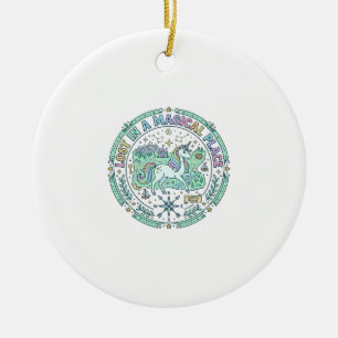 Einhorn verloren an einem magischen Ort Lustiger D Keramik Ornament