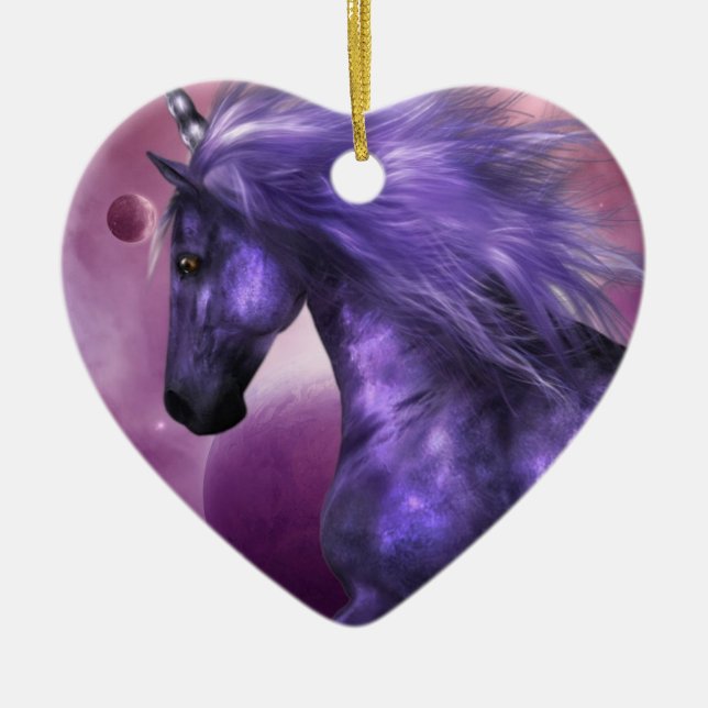 Einhorn-Verzierungen Keramik Ornament (Vorne)