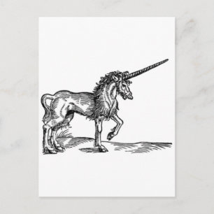 EINHORN Vintage-Druck um 1551 Postkarte