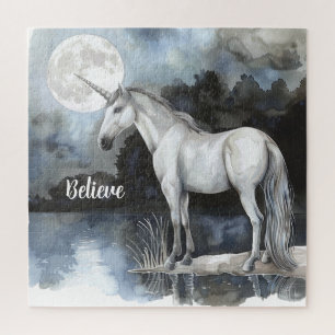 Einhorn Vollmond Glauben Puzzle