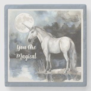 Einhorn Vollmond Steinuntersetzer