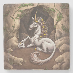 Einhorn von Earth Element Fantasy Art Steinuntersetzer