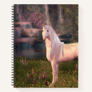 Einhorn vor einem Wasserfall Spiral Notebook Notizbuch