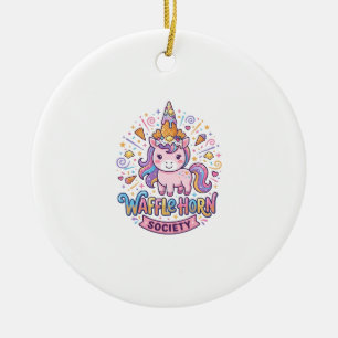 Einhorn-Waffel-Horn-Gesellschaft Druckfertige Bekl Keramik Ornament