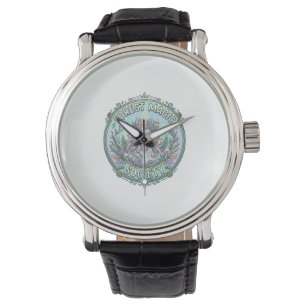 Einhorn-Wald-Magie-Gesellschaft Grafikdesign Weiß  Armbanduhr