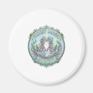 Einhorn-Wald-Magie-Gesellschaft Grafikdesign Weiß Magnet