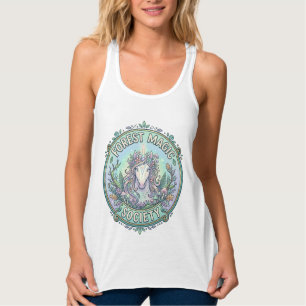 Einhorn-Wald-Magie-Gesellschaft Grafikdesign Weiß  Tank Top