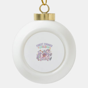Einhorn-Wald-Sammler-Einhorn-Grafikdesign Weiß Keramik Kugel-Ornament