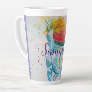 Einhorn Wasserfarbe Regenbogen Kunst Mädchen Name Milchtasse