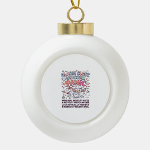 Einhorn Wecker Einhorn Panik Fett Schrift  Keramik Kugel-Ornament