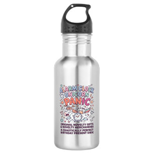 Einhorn Wecker Einhorn Panik Fett Typography  Edelstahlflasche