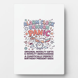 Einhorn Wecker Einhorn Panik Fett Typography  Fotoplatte