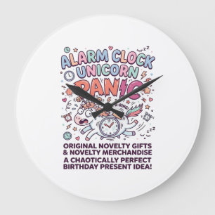 Einhorn Wecker Einhorn Panik Fett Typography  Große Wanduhr