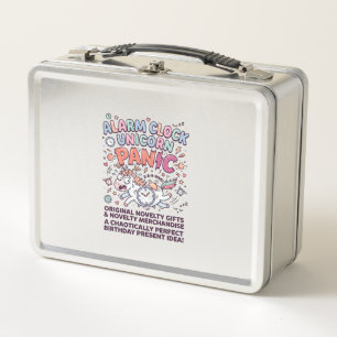 Einhorn Wecker Einhorn Panik Fett Typography  Metall Brotdose