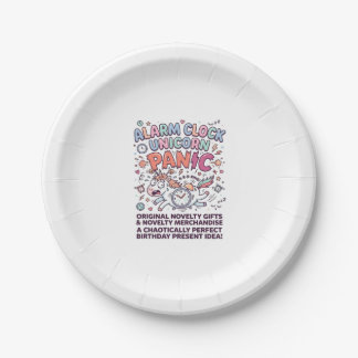 Einhorn Wecker Einhorn Panik Fett Typography  Pappteller