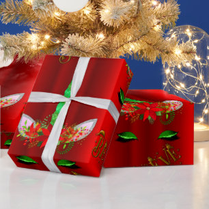 Einhorn-Weihnachten glauben Rot Geschenkpapier