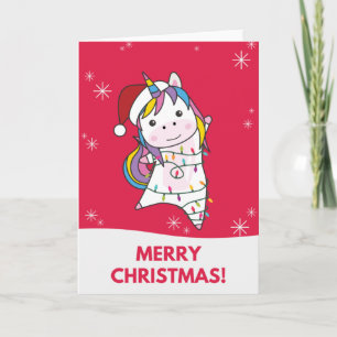 Einhorn Weihnachten Schnee Winter Tiere Einhörner  Karte
