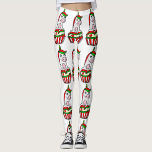 Einhorn-Weihnachts-Cupcake Leggings