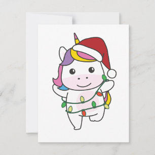 Einhorn Weihnachts Winter Tiere Feiertag Unicorns Feiertagskarte