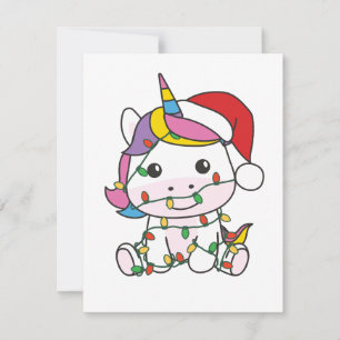 Einhorn Weihnachts Winter Tiere Feiertag Unicorns Feiertagskarte