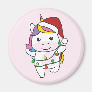Einhorn Weihnachts Winter Tiere Feiertag Unicorns Magnet