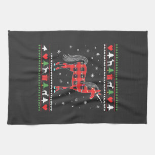 Einhorn-Weihnachtsbaum-Lichter-Dekoration Xmas Swe Geschirrtuch
