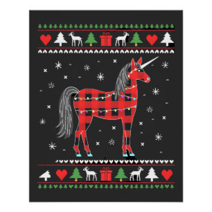 Einhorn-Weihnachtsbaum-Lichter-Dekoration Xmas Swe Poster